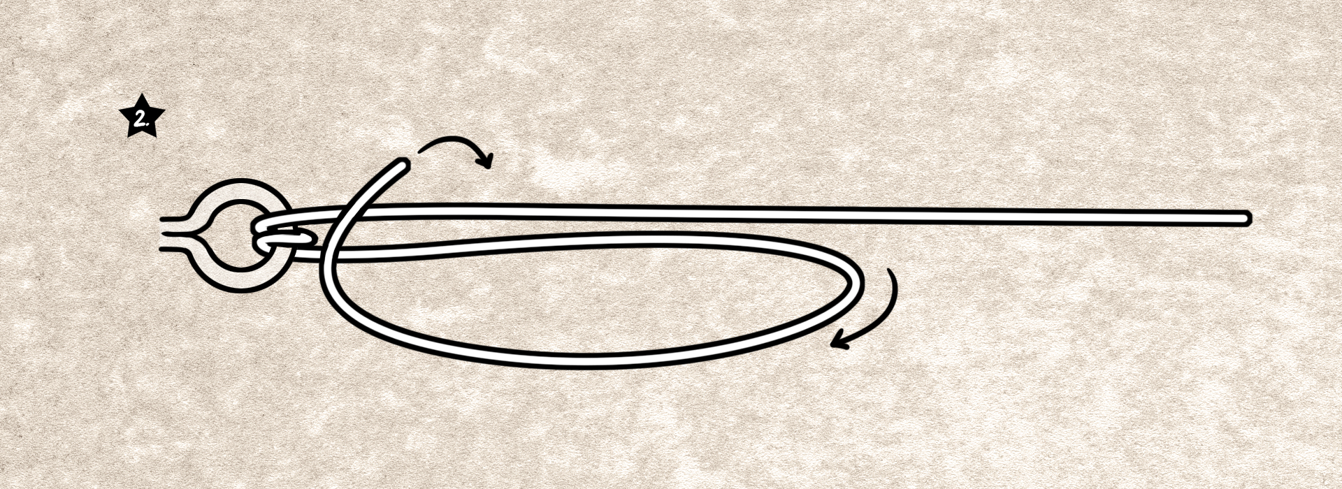 Grinner-Knoten für geflochtene Schnüre