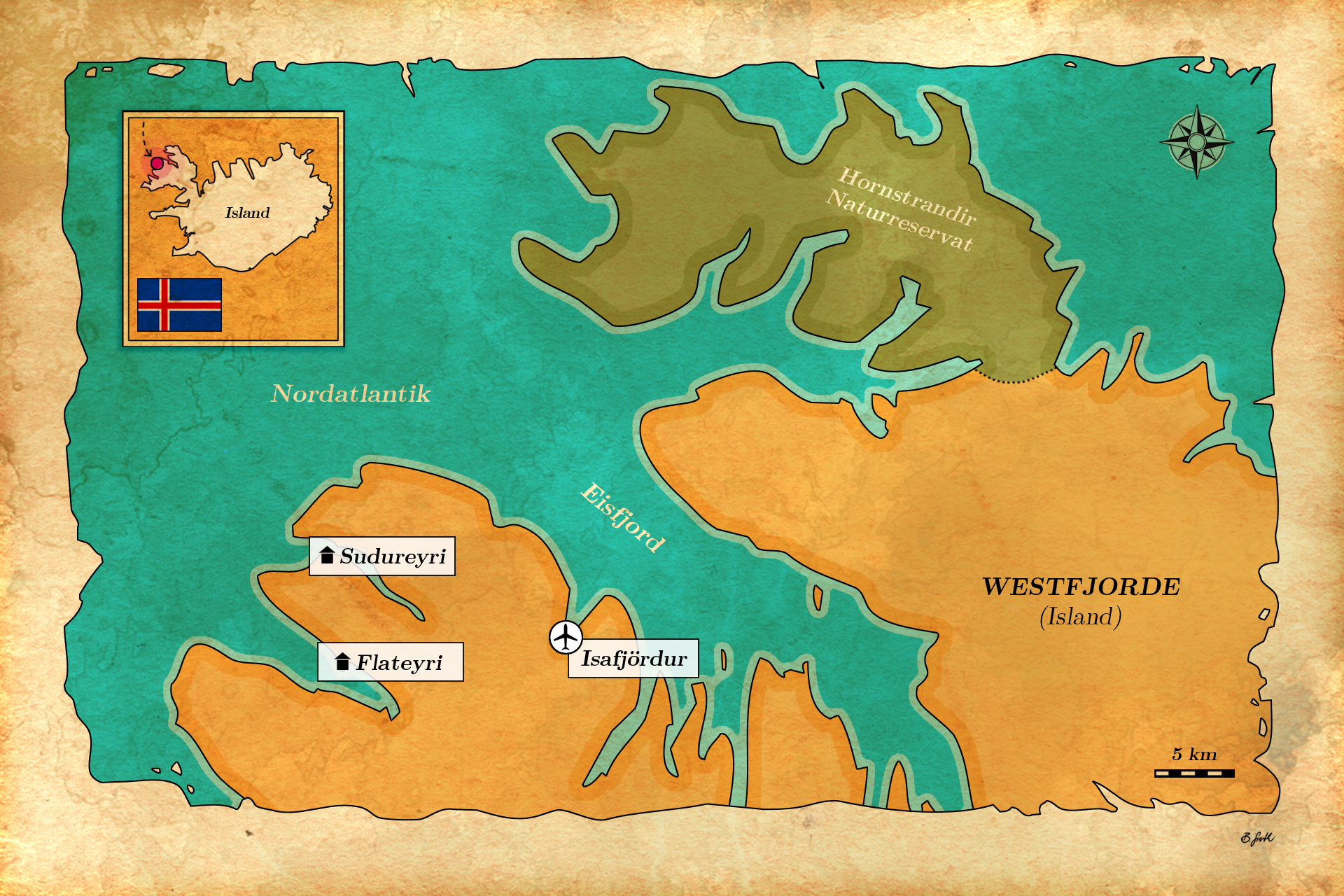 Karte Island Angeln