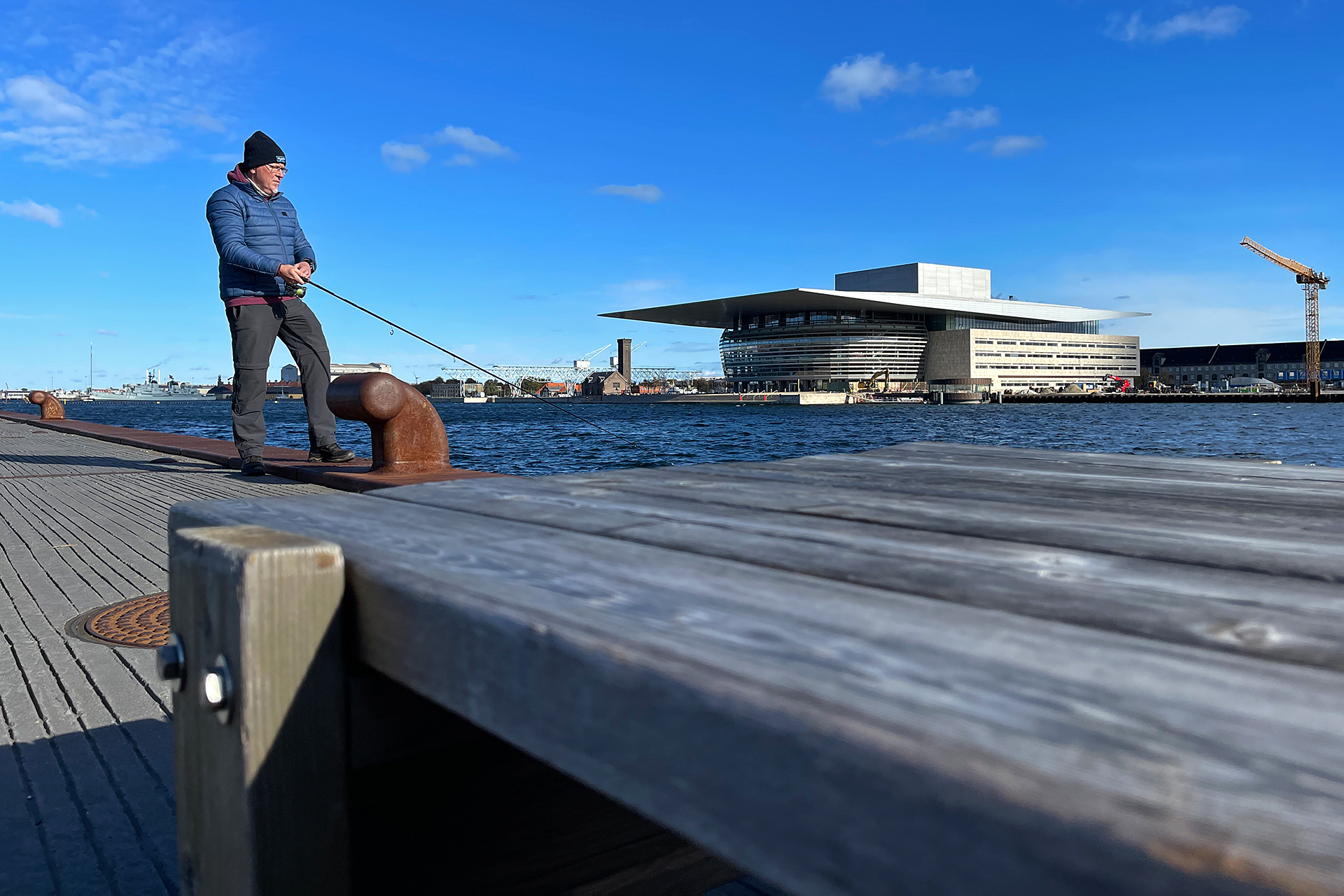 Angeln am Hafen von Kopenhagen