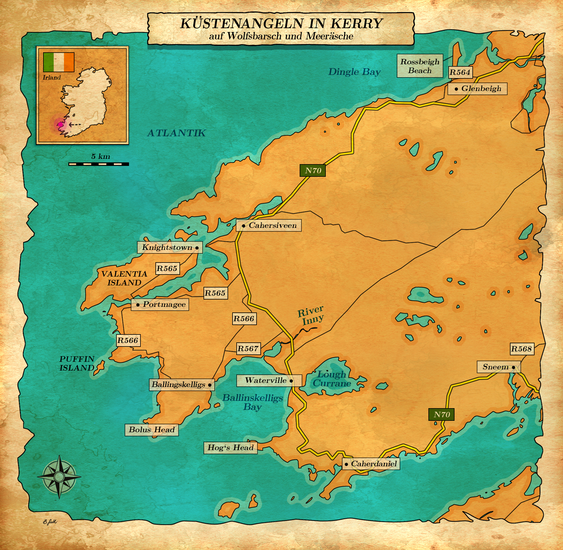 Karte Angeln in Kerry